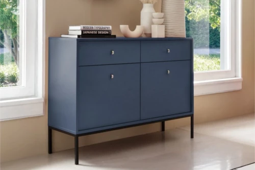 Komoda z drzwiczkami i szufladami 104cm Noli Granatowy