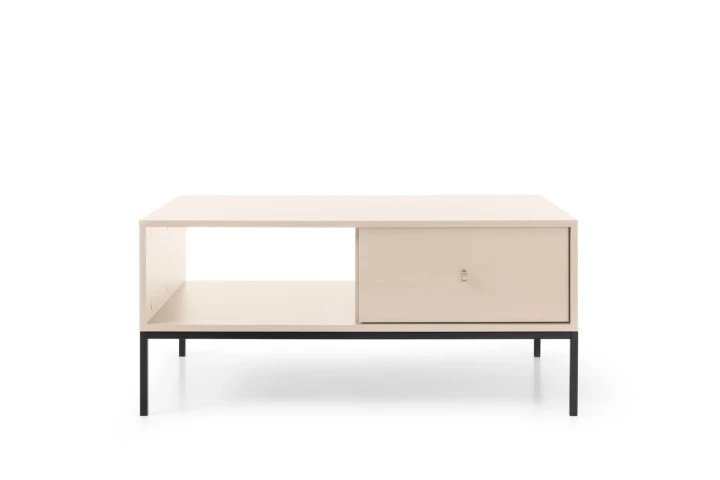 Stolik kawowy z szufladami do salonu Noli Beż piaskowy