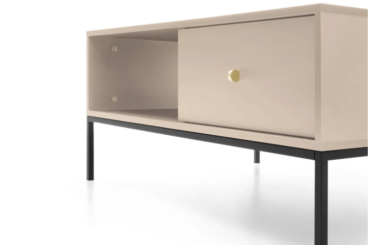 Stolik kawowy z szufladami do salonu Noli Beż piaskowy