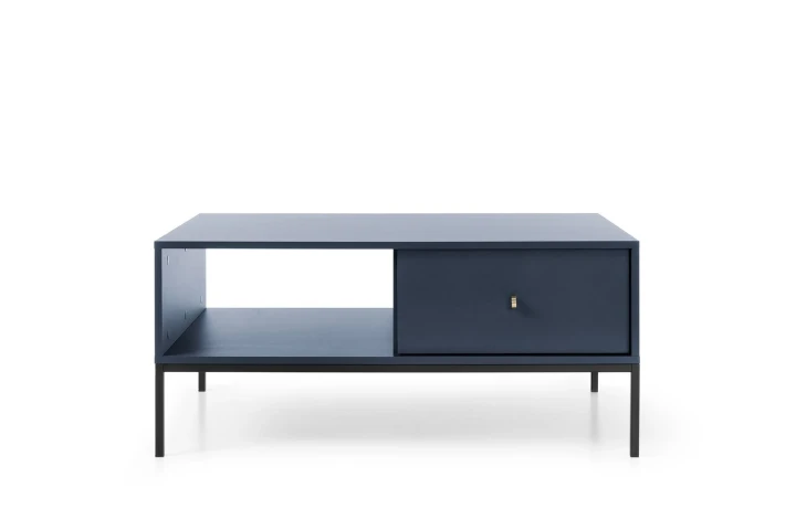 Stolik kawowy z szufladami do salonu Noli Granatowy