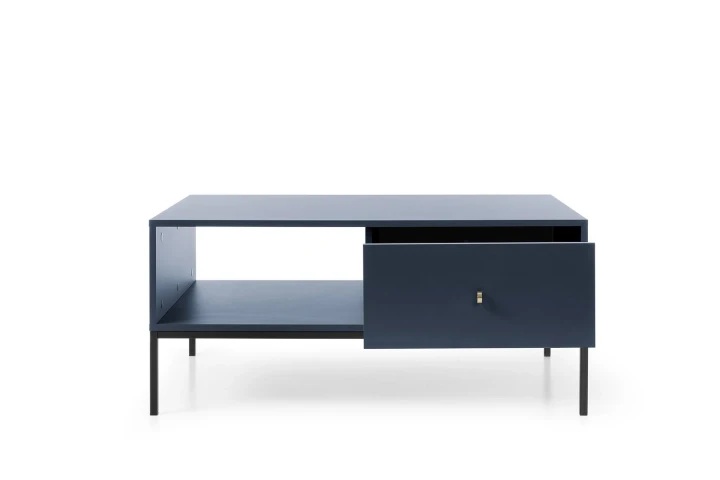 Stolik kawowy z szufladami do salonu Noli Granatowy