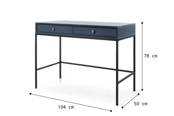 Toaletka z dwiema szufladami Noli Granatowy wymiary