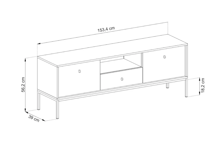 Szafka RTV z nóżkami Noli wymiary