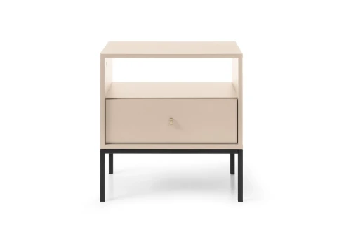 Stolik nocny z szufladą na nóżkach Noli Beż piaskowy