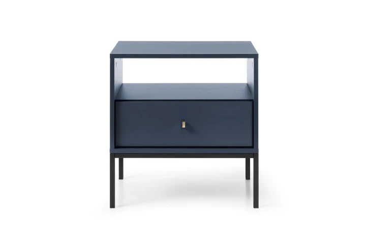 Stolik nocny z szufladą na nóżkach Noli Granatowy