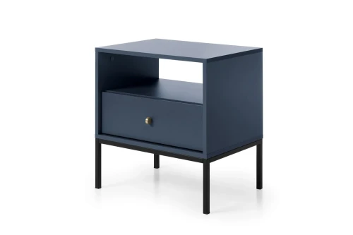 Stolik nocny z szufladą na nóżkach Noli Granatowy