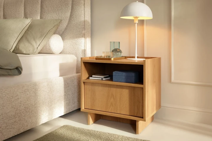 Szafka nocna z szufladą do sypialni Aranz Dąb Karmel