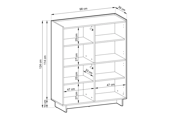 Komoda czterodrzwiowa wysoka Aranz wymiary