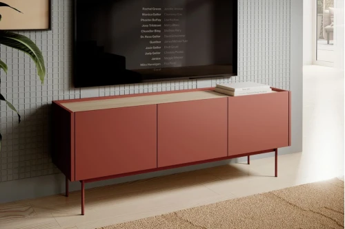 Czerwona Szafka RTV Avenor z drzwiczkami