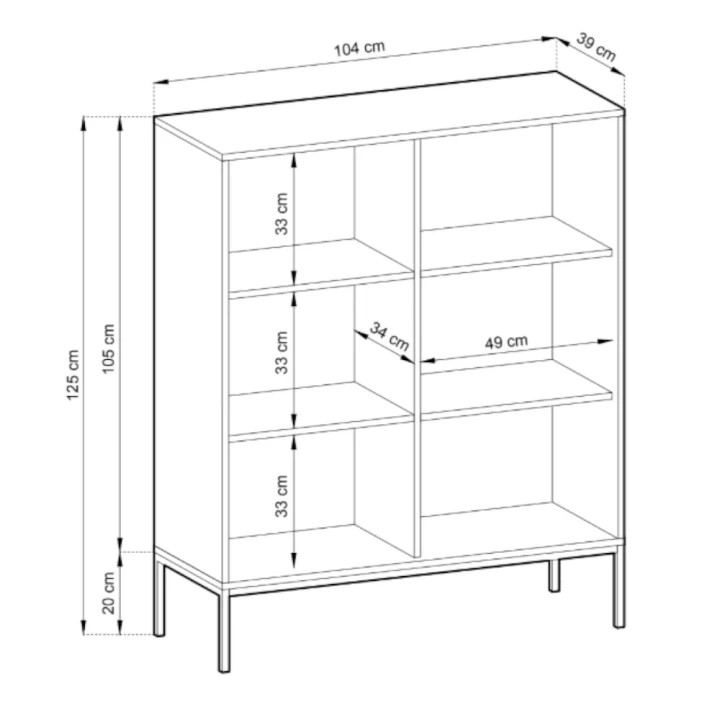 Komoda wysoka Nuo z ryflowanymi drzwiami wymiary