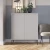 Komoda wysoka Nuo szara z ryflowanymi drzwiami z czarnymi nogami