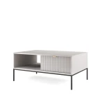 Stolik kawowy Nuo szary z ryflowanymi szufladami