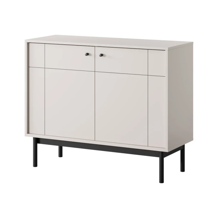 Komoda dwudrzwiowa Elaro kaszmirowa na białym tle