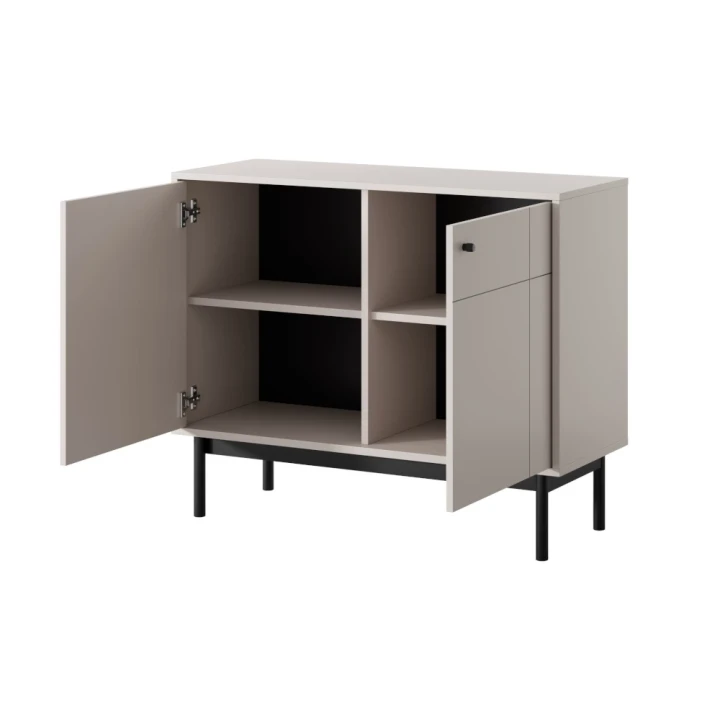 Komoda dwudrzwiowa Elaro kaszmirowa otwarta