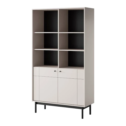 Regał Elaro z drzwiczkami kaszmirowy  na białym tle