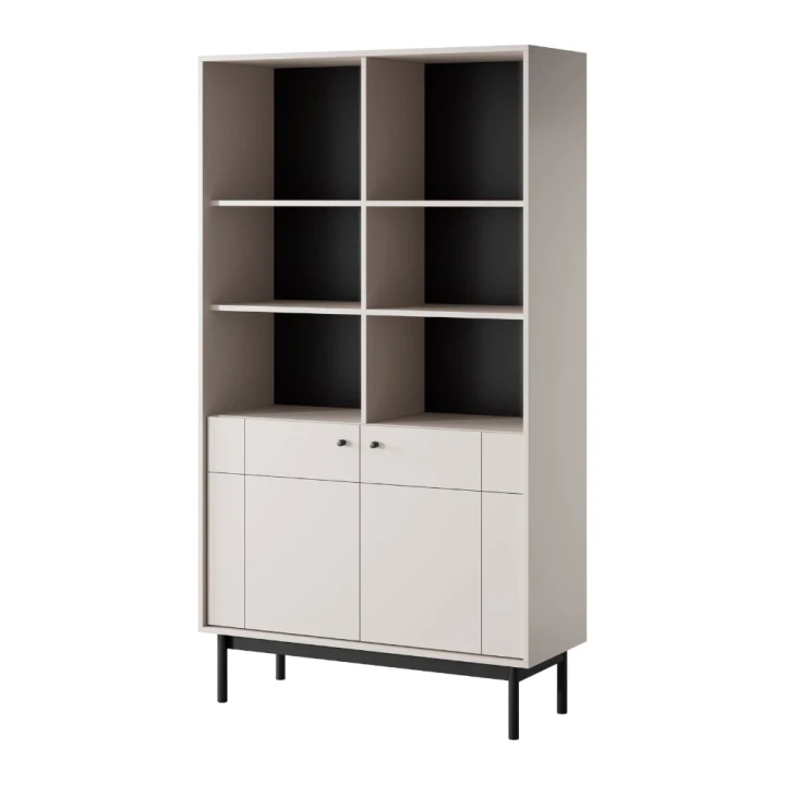 Regał Elaro z drzwiczkami kaszmirowy  na białym tle