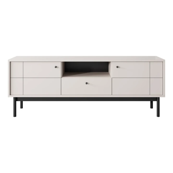 Szafka RTV Elaro z drzwiczkami i szufladą kaszmirowa od frontu