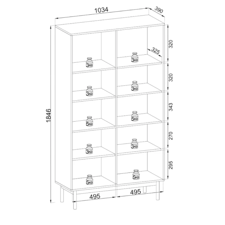 Witryna Elaro z drzwiczkami wymiary