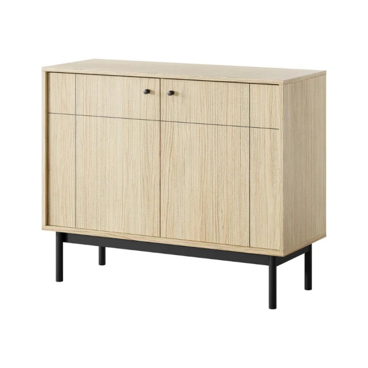 Komoda dwudrzwiowa Elaro dąb Linea na białym tle