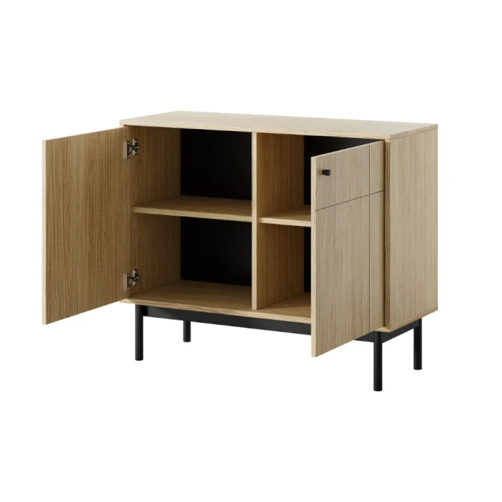 Komoda dwudrzwiowa Elaro dąb Linea otwarta