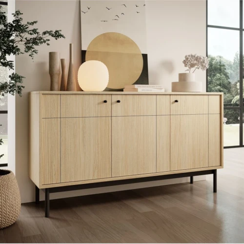 Komoda trzydrzwiowa Elaro dąb Linea