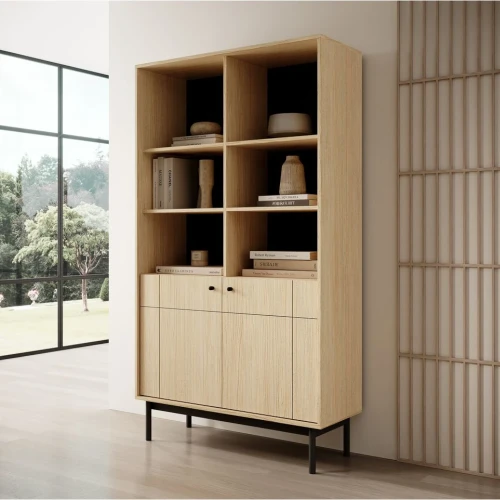 Regał Elaro dąb Linea z drzwiczkami