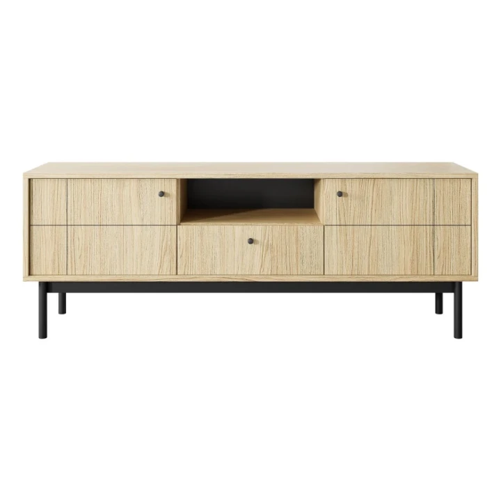 Szafka RTV Elaro dąb Linea z drzwiczkami i szufladą od frontu