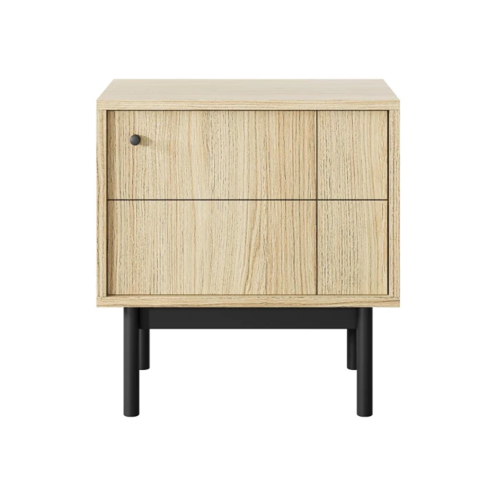 Stolik nocny Elaro dąb Linea z drzwiczkami od frontu