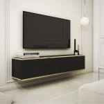 Szafka wisząca RTV 135 cm Toro w kolorze czarnym