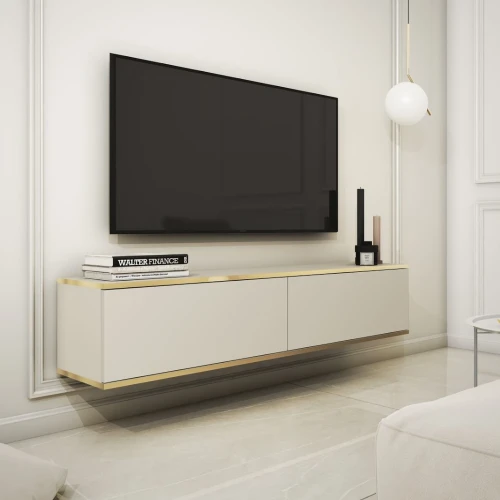 Szafka wisząca RTV 135 cm Toro w kolorze beżowym