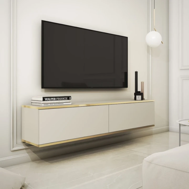 Szafka wisząca RTV 135 cm Toro w kolorze beżowym