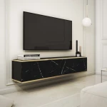 Szafka wisząca RTV 135 cm Toro w kolorze czarny-marmur