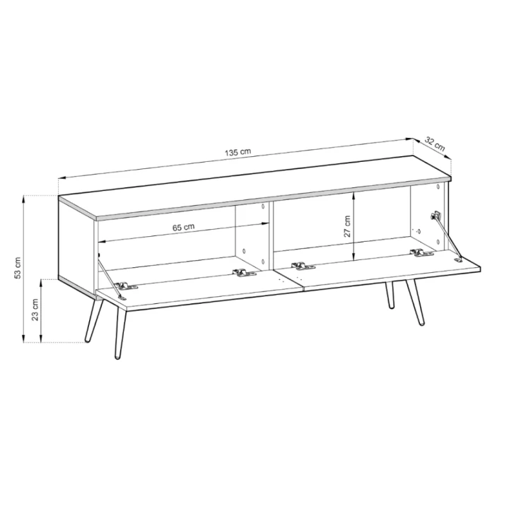 Szafka stojąca RTV 135 cm Toro wymiary