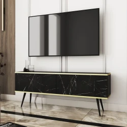Szafka stojąca RTV 135 cm Toro w kolorze czarny-marmur