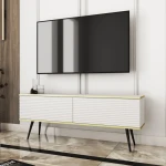 Szafka stojąca RTV 135 cm Toro ryflowana biała