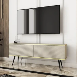 Szafka stojąca RTV 135 cm Toro ryflowana beżowa