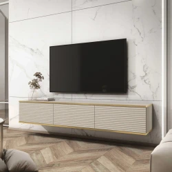 Szafka wisząca RTV 175 cm Toro ryflowana beżowa