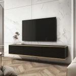 Szafka wisząca RTV 175 cm Toro ryflowana czarna