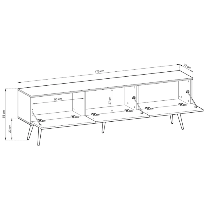 Szafka stojąca RTV 175 cm Toro wymiary