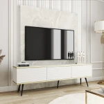 Szafka stojąca RTV 175 cm Toro ryflowana biała