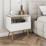 Stolik nocny Toro z szufladą w kolorze białym