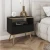Stolik nocny Toro z szufladą w kolorze czarnym ze złotymi nogami
