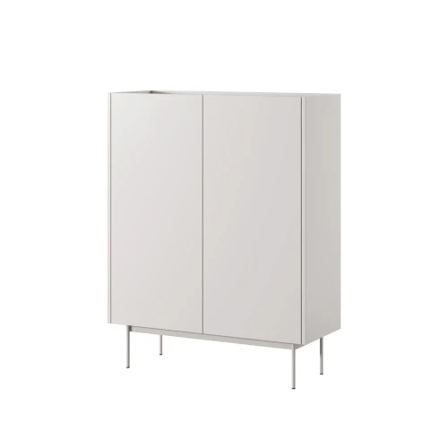 Kaszmirowa wysoka komoda Avenor dwudrzwiowa na białym tle