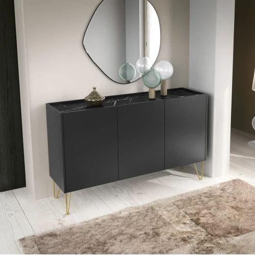 Komoda 144 cm Loft Gold z drzwiczkami