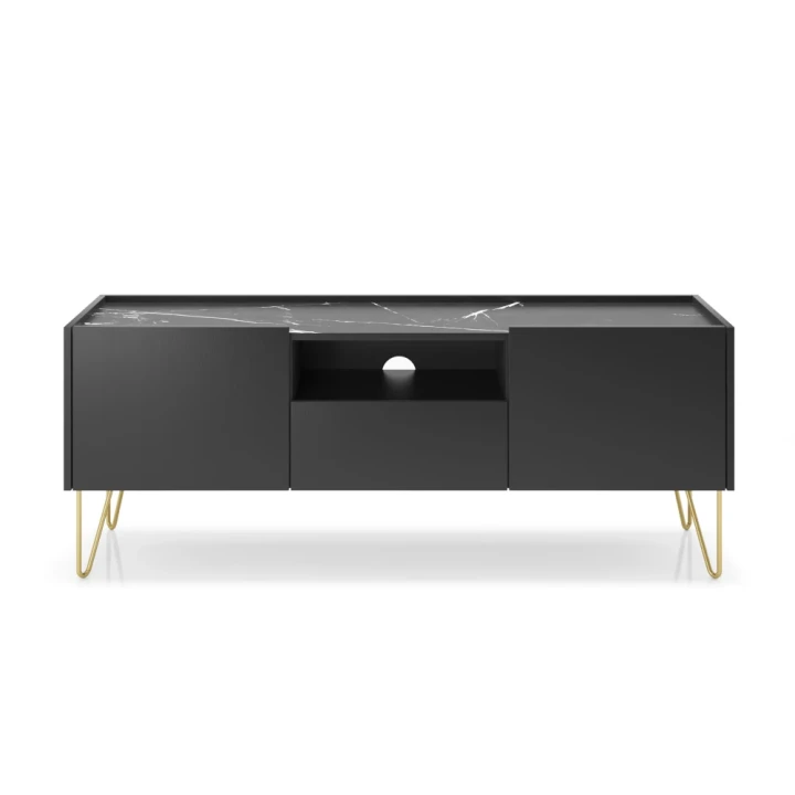 Szafka RTV Loft Gold z drzwiczkami i szufladą od frontu