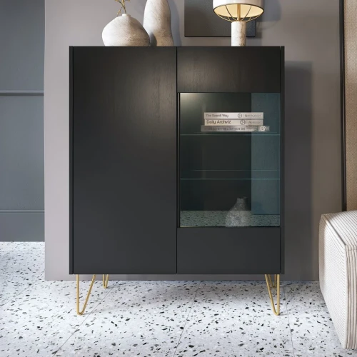 Witryna 97cm Loft Gold z drzwiczkami