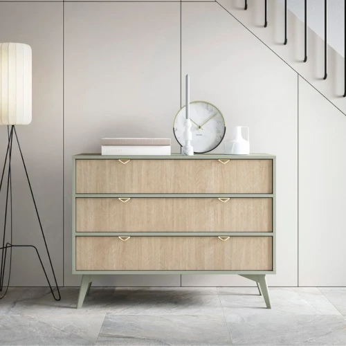 Komoda 106 cm Timber z szufladami w kolorze eukaliptus