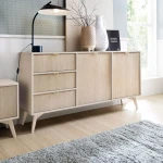 Komoda Timber z drzwiami i szufladami w kolorze beż piaskowy