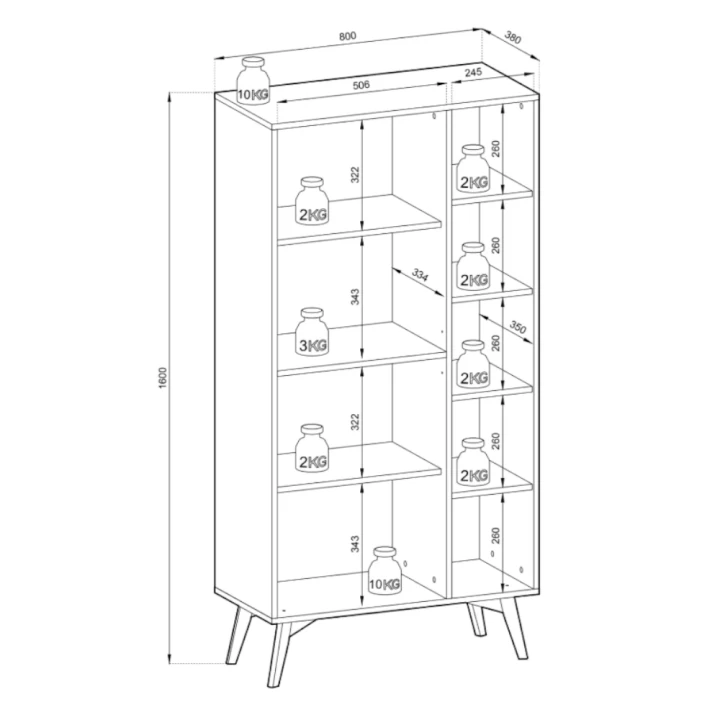 Regał Timber z drzwiczkami wymiary