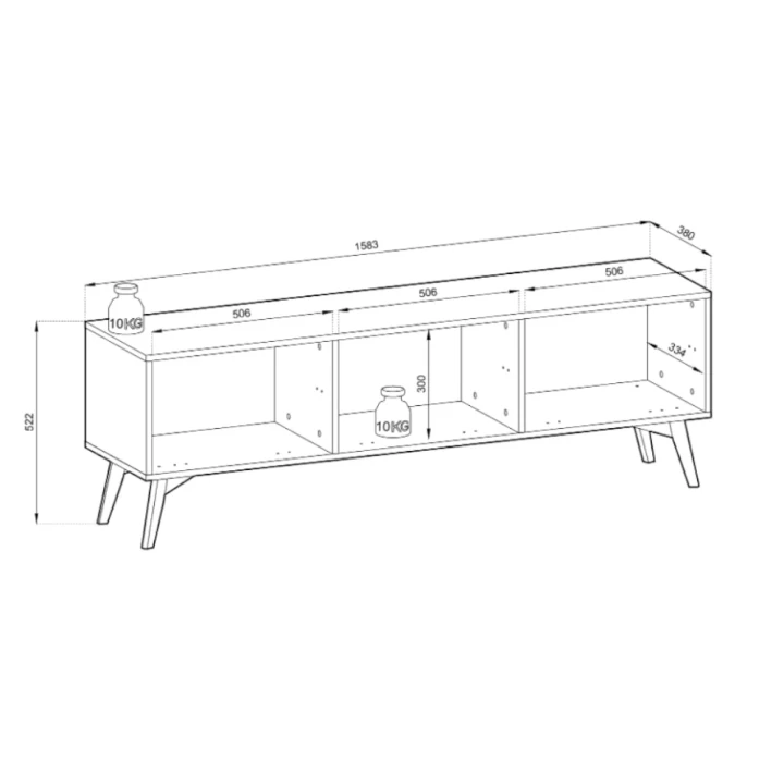 Szafka RTV Timber z drzwiczkami wymiary